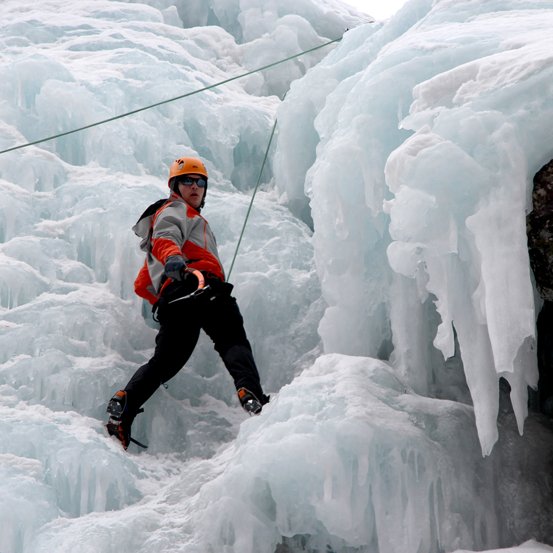 Ari Gunzburg Ice Climbing in Colorado