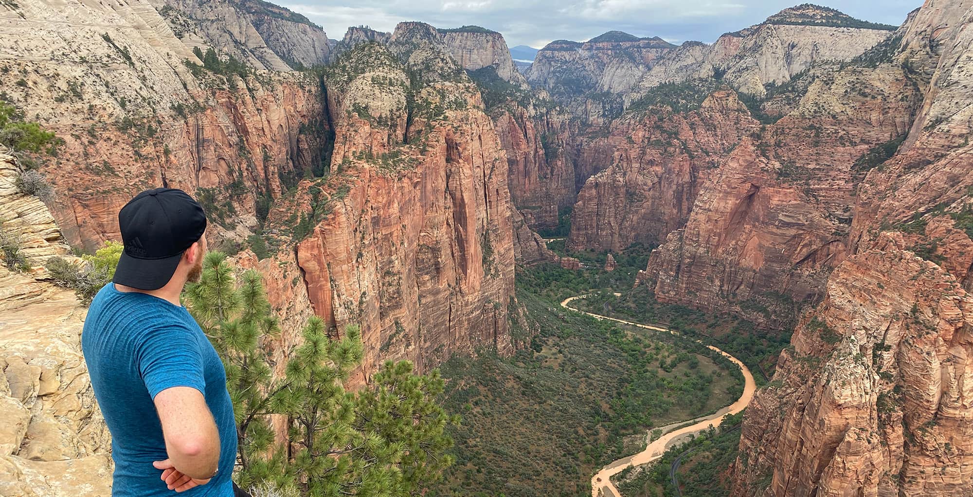 Ari Gunzburg Overlooking Zion Canyon, from Angel's Landing